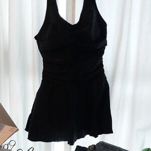 Black Women's Tankini Swimdress - Classic Black New Without Tags